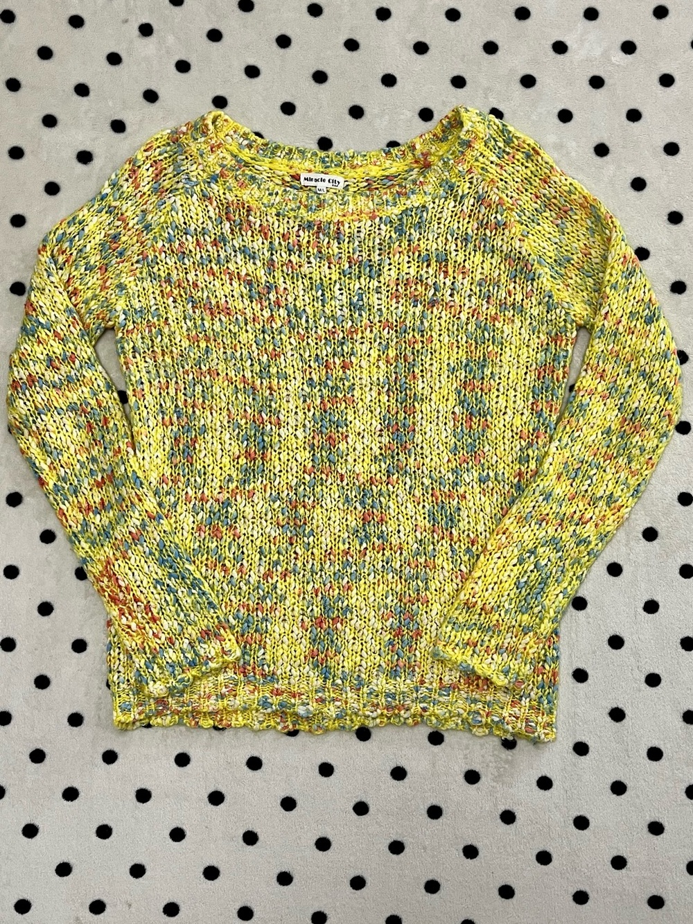 Miracle City Marled Loose-Knit Confetti Sweater Size M/L